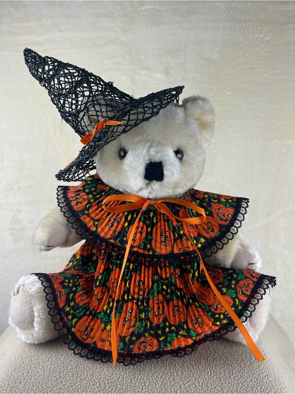 Vintage Halloween Witch Teddy Bear Jointed Plush – Item 16406